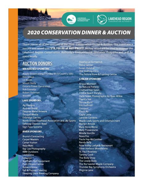 2020 Conservation Dinner & Auction Thank You